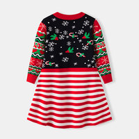 Robe pull de Noël pour filles, motif Père Noël, tricotée, pour enfants de 2 à 8 ans, idéale pour les fêtes de fin d'année - Vente chaude