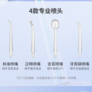 Wellgold Water Flosser Nozzle Replacement 4 Pcs Plastic Portable Orthodontic <b>Plaque</b> <b>Removal</b> Accessory for Electric <b>Dental</b> - Product Image 4