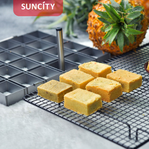 Suncity 24 Compartment Square Cake Mold Carbon Steel Baking Tool For Home Kitchen Use - Product Image 1