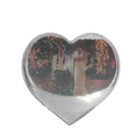 Cadre photo liquide OEM personnalisé en forme de cœur, parfait pour les photos avec eau et neige, cadre photo en acrylique avec paillettes flottantes, décoration scintillante