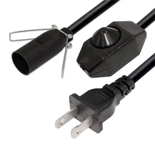 US Salz lampe Netz kabel 2*0,75mm E12 E14 E26 E27 Salz lampen kabel mit Dimmer Inline-Schalter