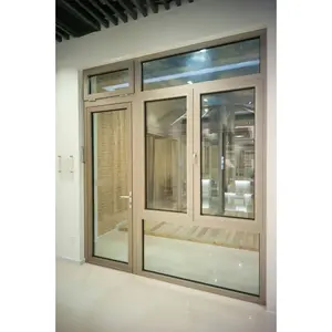 KDSBuilding High Quality Double Tempered Glass Aluminum Toilet Casment Single Swing Door For House