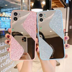 Glitter Bling S Ontwerp Spiegel Make Up Mobiele Telefoon Case Voor Iphone 12 12 Pro 12 Pro Max 11 Xs max 6 7 8 Plus Se 2