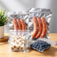 Sacs d'emballage personnalisés biodégradables à découpe facile, gaufrés, pour la conservation de viande, fruits, noix, scellés à chaud, sous vide
