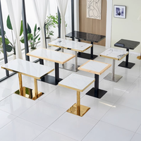 Ensemble table et chaise de restauration rapide moderne pour restaurants magasins de thé au lait combinaison de chaises de table de café rondes carrées en pierre frittée