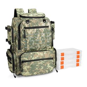 Mochila de Pesca Personalizada de Gran Capacidad, Impermeable, de Poliéster de Doble Capa para Hombre, con Soporte para Cañas de Pescar - Product Image 1