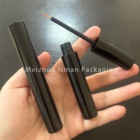 Botol Eyeliner Magnetik Bulat Hitam 3ml Mewah ISMAN, Tabung Serum Penumbuh Bulu Mata Kosong Dengan Kuas, Label Pribadi Pabrik Pro Terbaik
