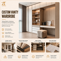 Armoire de toilette intégrée Regal Zunteng en finition mate et imitation bois pour la décoration intérieure de la chambre principale d'une villa moderne