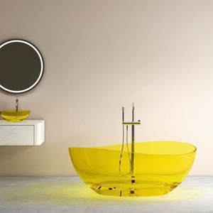 Baignoire autoportante moderne en résine, forme carrée, capacité de 60 gallons, transparente, pliable, portable, thérapie chauffante, écologique - Product Image 3