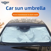 Pare-soleil de voiture pliable en polyester anti-UV, style minimaliste, isolant thermique, portable, extensible, pour pare-brise avant