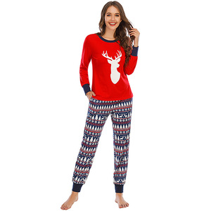 2025 estilo navideño para Mujeres Europeas americanas holgadas pijamas de manga larga conjunto de <span class=keywords><strong>invierno</strong></span> - Product Image 3