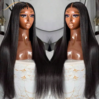 Wig Rambut Manusia Lurus Alami 40 Inch 13x6 Grosir, Wig Tanpa Lem Full HD Lace Front, Wig Rambut Vietnam Mentah, Vendor Wig HD Lace