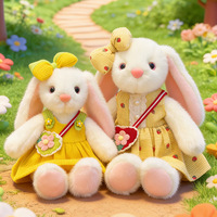 Z Factory Wholesale Cute Fluffy Plush Rabbit Doll With Hair Bow Dress Stuffed Animal Toy Lovely Girls Gift Plushies Manufacturer