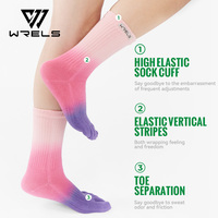 Chaussettes de sport WRELS personnalisées haute performance pour la course à pied, accessoires athlétiques, chaussettes anti-humidité antidérapantes à cinq doigts pour le sport et le yoga