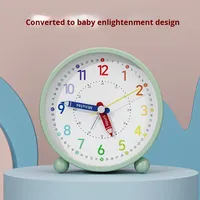 Réveil intelligent de style moderne, puissant, électronique, avec écran LED rond, alimenté par piles, en métal et en plexiglas