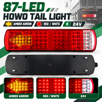 Feu arrière combiné HSSH 24V 87 LED pour camion lourd HOWO, en plastique, avec fonctions d'arrêt et de clignotement