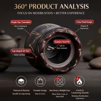 Pot de Moxibustion en Pierre Rouge Bian Sculptée Lotus, Personnalisé, Vente en Gros, Anti-brûlure, en Acier, Pot Gua Sha pour Massage à Domicile, Spa, Relaxation Corporelle, Classe I CE