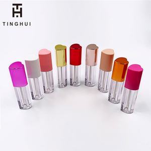 Popular Heart Shaped Lipgloss Tubes Empty <b>clear</b> pink Wand Lipstick <b>Container</b> Tubes 5ml Cosmetic Packaging Lip Gloss Tube - Product Image 5