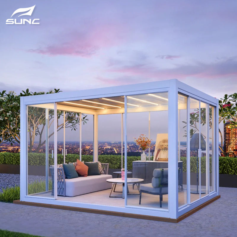 Luxury Modern Waterproof Louver Roof Automatic Retractable Patio Garden ...