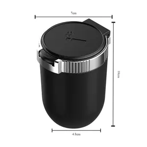 Cendrier de voiture à ouverture à une touche avec doublure métallique et lumière LED, lampe anti-éclaboussures de type pression, cendrier de voiture, accessoires de voiture - Product Image 6