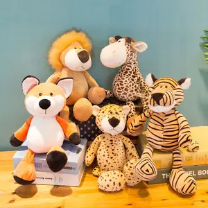 Top Selling Cute Cartoon Wild Zoo Animal Plush Elephant Monkey Tiger Lion Giraffe Stuffed Animals Kids Gifts Soft Toys