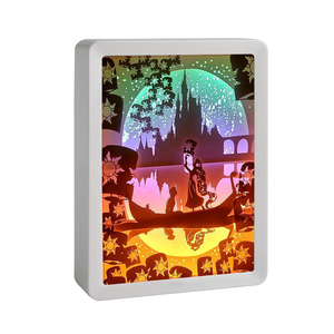 กล่องไฟกระดาษตัดรูปปราสาทราพันเซล แสงพระอาทิตย์ตก โคมไฟตกแต่งห้องสำหรับเด็กผู้หญิง ของขวัญสำหรับแฟนสาว - Product Image 1