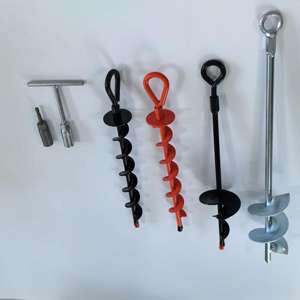 Anclaje de tierra de acero helicoidal para uso en exteriores y muebles de exterior-Viñedos Huertos Escuelas Parques Anclaje de tierra resistente al agua - Product Image 1
