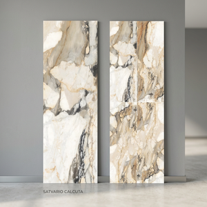 Dalles de pierre frittée en porcelaine polie Colin Pearl 800x2400 mm, aspect marbre brillant, pour murs et sols intérieurs de luxe - Product Image 3