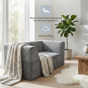 Canapé d'angle modulable moderne en velours, convertible <span class=keywords><strong>2</strong></span> places, lit multifonctionnel pour home cinéma - Product Image 4
