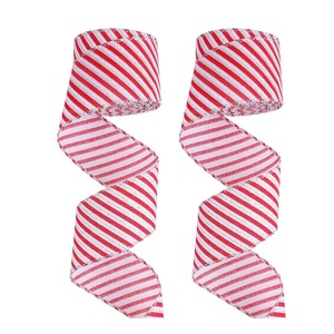 Aksesori pita busur Natal beludru merah dengan pita dekorasi tepi emas - Product Image 1
