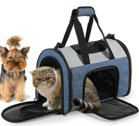 Sac de voyage carré pliable en maille Oxford de luxe, portable, pour chats et chiens, approuvé par les compagnies aériennes, cage souple pour animaux de compagnie