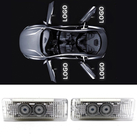 Plug and play 12V auto bienvenue lumière avec deux logos transfert de chaleur dynamique laser logo personnalisé porte de voiture logo projecteur lumière