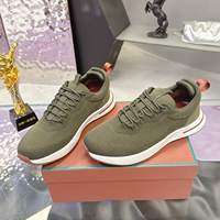 Chaussures de sport décontractées pour hommes en maille tricotée, légères, à lacets, à semelle épaisse, antidérapantes, pour la marche et la course, chaussures de luxe