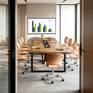 <span class=keywords><strong>Table</strong></span> de conférence de 8 pieds pour 10 personnes, grande <span class=keywords><strong>table</strong></span> de <span class=keywords><strong>réunion</strong></span>, tables de salle de conférence modernes avec gestion des câbles - Product Image 4