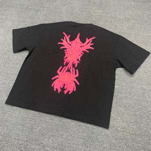 Yüksek kalite 100% pamuk Rhinestones <span class=keywords><strong>T</strong></span>-shirt özel ekran baskı boy Fit Tees erkekler siyah Rhinestones <span class=keywords><strong>T</strong></span>-shirt - Product Image 2