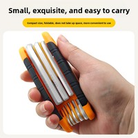 Tournevis multifonctionnel 8-en-1 personnalisé, clé à douille pliable portable, jeu d'outils combinés avec clé Allen, acier au chrome-vanadium