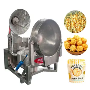 Ligne de production automatique industrielle de machine de pop-corn de champignon de caramel de rendement élevé/équipement de fabrication de pop-corn
