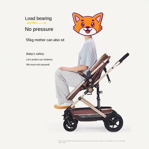 Poussette bébé légère en métal, quatre saisons, pliable bidirectionnelle, nacelle de couchage, amortisseur pour nouveau-né - Product Image 3