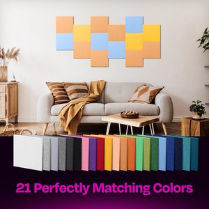 Ekkogo Lot de 12 panneaux acoustiques en polyéthylène (PE) 12 "X12" X0.4 "mur insonorisé haute densité placage européen carré orange des années 70 - Product Image 6