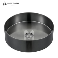 Modern Banyo Lavabosu Tezgah Üstü Lavabo 360mm Yuvarlak Vessel CUPC Dekoratif Lavabo