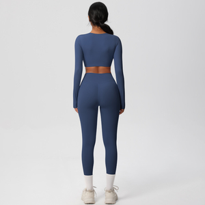 <span class=keywords><strong>Ensemble</strong></span> de sport de yoga maigre respirant pour femmes Leggings de gymnastique de fitness de grande taille avec coussin de soutien-gorge pour le travail de course ou les entraînements de gymnastique - Product Image 6