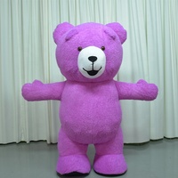Costumes de mascotte gonflables en forme d'ours en peluche coloré pour adultes, déguisement de fête d'anniversaire, ours en peluche géant gonflable de 2,6 m