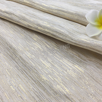 Tissu Lurex Crème pour la Décoration Intérieure, Tissu Acétate Métallique en Gros