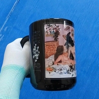 Mug en céramique blanc et noir de qualité 3A pour la sublimation, 11 oz et 15 oz, vente en gros de Noël, mug à café personnalisé avec logo