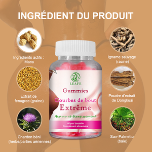Bonbons Gélifiés à la Maca pour l'Augmentation des Fesses et des Hanches, Compléments Alimentaires à Base de Plantes pour Femmes Adultes, Gummies BBL pour le Rehaussement des Fesses, Produits d'Amélioration des Fesses - Product Image 3