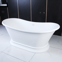 Baignoire ovale moderne en pierre acrylique personnalisée, livraison gratuite
