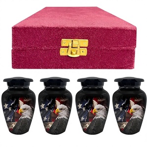Juego de 4 Urnas de Cremación American Eagle Plateadas para Adultos, Recipiente para Cenizas Conmemorativas, Urna Clásica de Recuerdo con Bolsa Gratis - Product Image 2