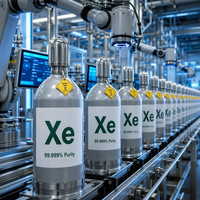 Fabricant chinois de gaz xénon 5N Xe pour la lithographie semi-conductrice et l'éclairage HID, fournisseur professionnel de bouteilles de gaz