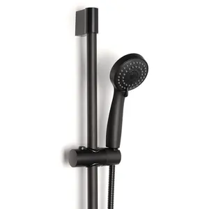 SSB1002 Xiame高品质ABS哑光黑色酒店壁挂式滑动手持淋浴器套装，带软管和手持淋浴器