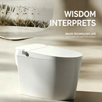 WC intelligent haut de gamme avec capteur de pied, chasse d'eau automatique, bidet intégré, télécommande, compatible OEM, sortie S-trap